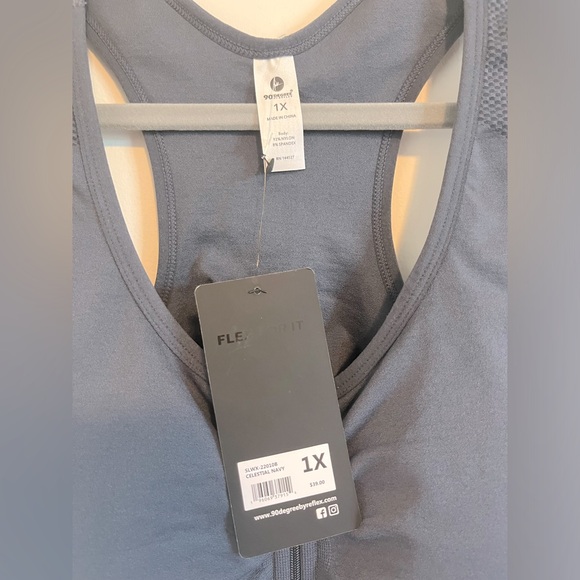 NWT 90 Degrees by Reflex Open Front Zip Sports Bra - Picture 2 of 4